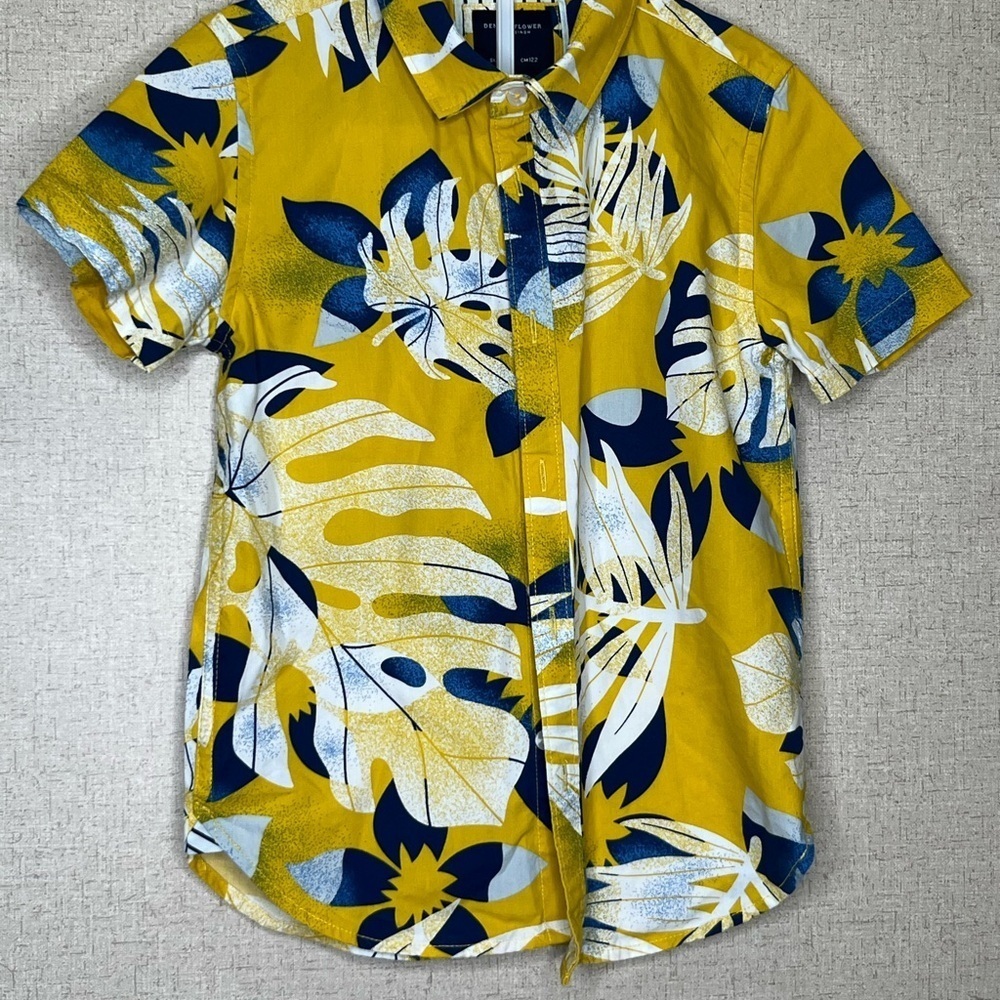 Denim & Flower Yellow and Blue Short Sleeve Tee
